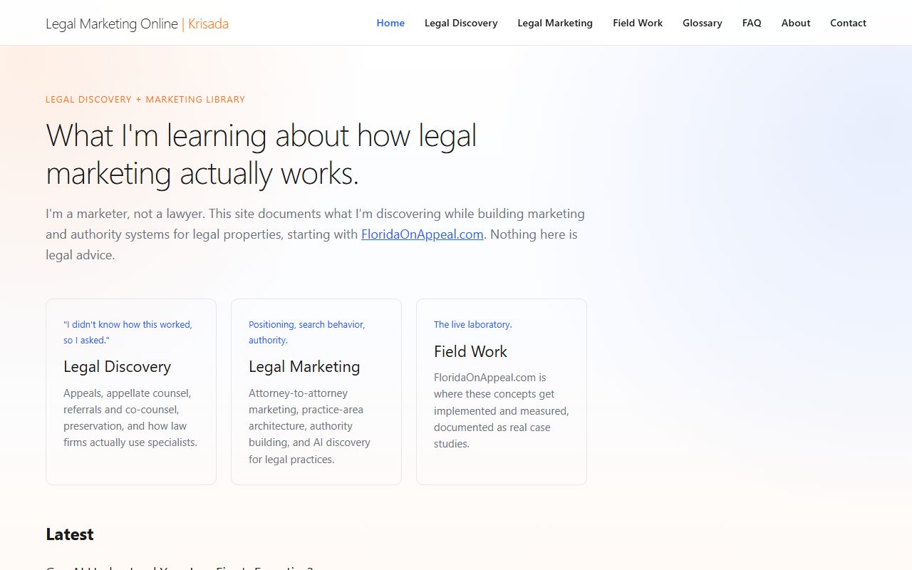 legal.krisada.com homepage screenshot